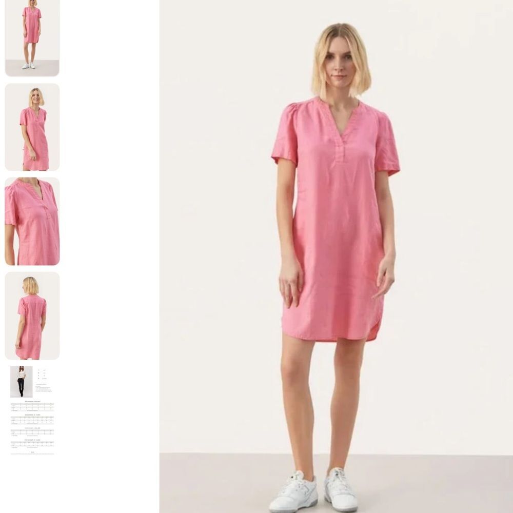 Part Two Linen Aminase Shirt Dress with Pockets Morning Glory Pink